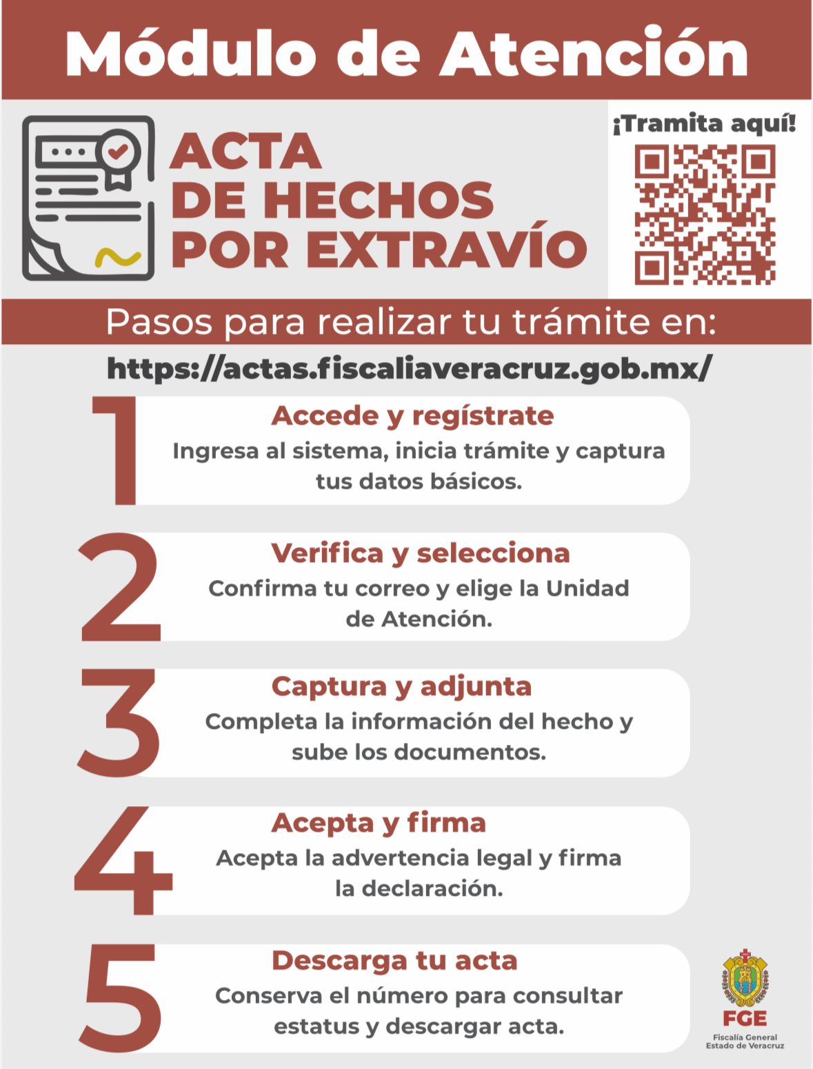 Fiscalía de Veracruz habilita plataforma para expedición de constancias por extravío Fiscalía de Veracruz habilita plataforma para expedición de constancias por extravío