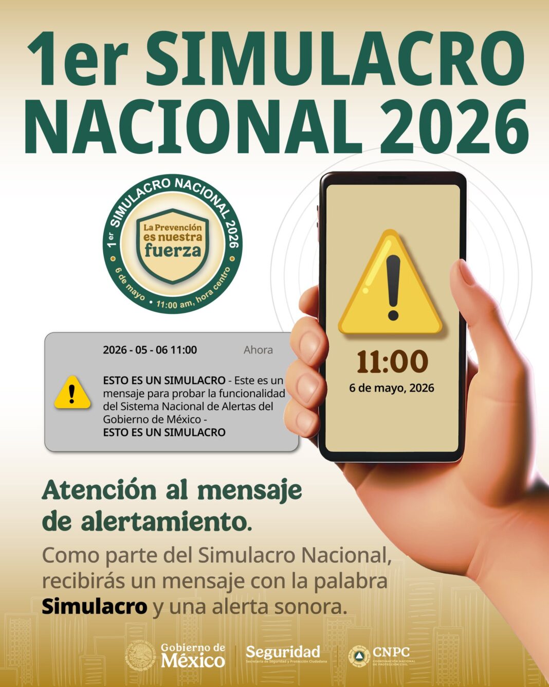 Anuncian Simulacro Nacional del 6 de mayo con escenario de sismo de gran magnitud Anuncian Simulacro Nacional del 6 de mayo con escenario de sismo de gran magnitud