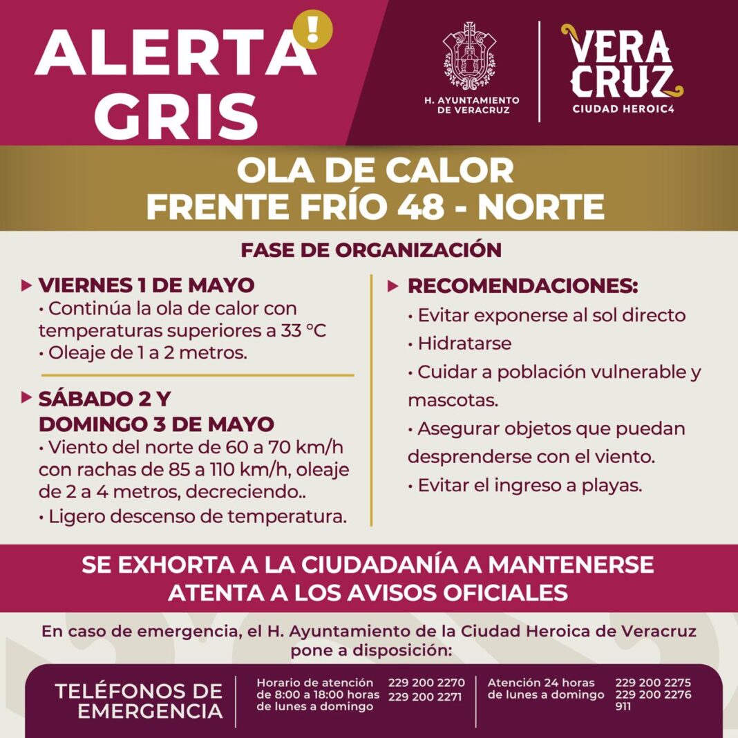 Calor intenso dará paso a frente frío 48 en la ciudad de Veracruz Calor intenso dará paso a frente frío 48 en la ciudad de Veracruz