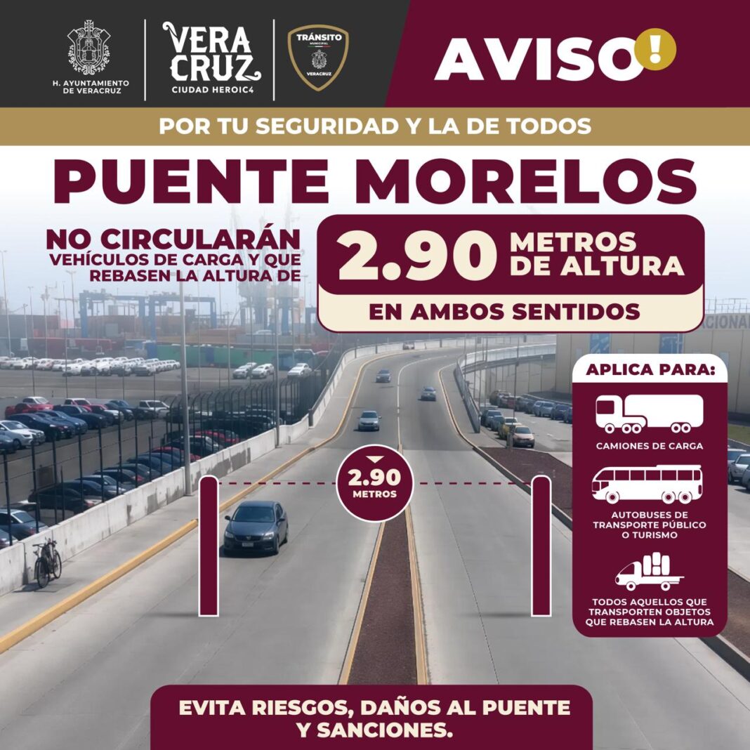 Cierre vial en Puente Morelos de 19 a 21 horas este martes por trabajos de señalamiento Cierre vial en Puente Morelos de 19 a 21 horas este martes por trabajos de señalamiento