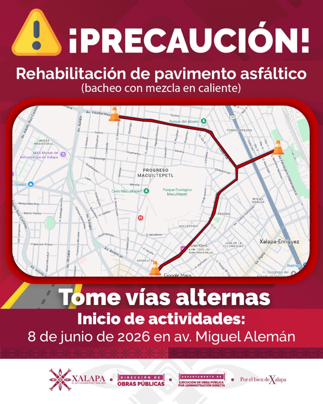 Iniciará Ayuntamiento rehabilitación de pavimento asfáltico en avenida Miguel Alemán Iniciará Ayuntamiento rehabilitación de pavimento asfáltico en avenida Miguel Alemán