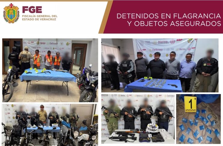 Como resultado de 38 cateos, 32 personas fueron detenidas en 32 municipios de Veracruz