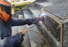 Inicia rehabilitación de Obelisco a los Héroes Caídos de 1914 tras intento de robo de la placa de bronce