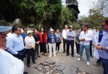 Supervisan autoridades municipales trabajos de rehabilitación del Paseo de Los Lagos